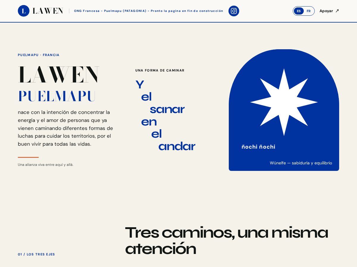 Landing-page snapshot of lawen-puelmapu.org