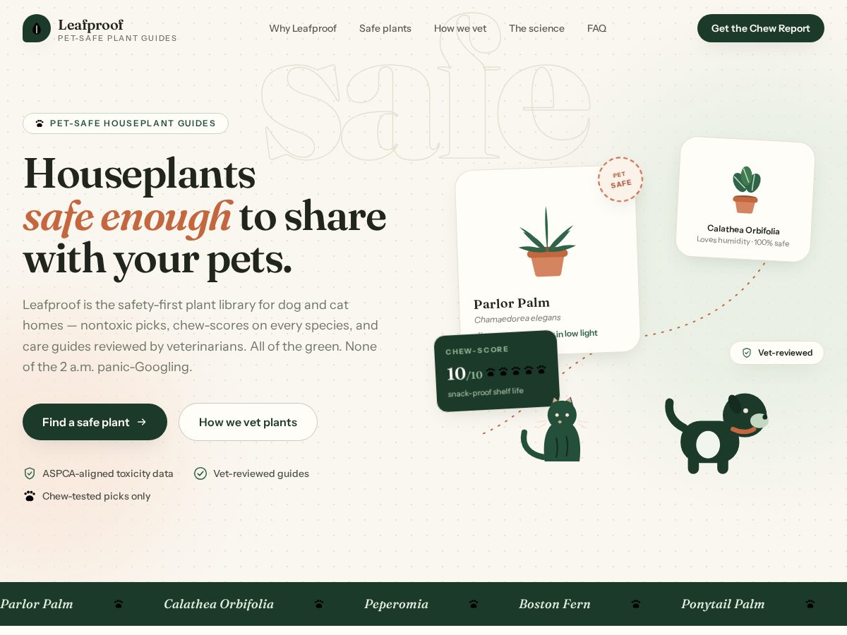 Landing-page snapshot of leafproof.online