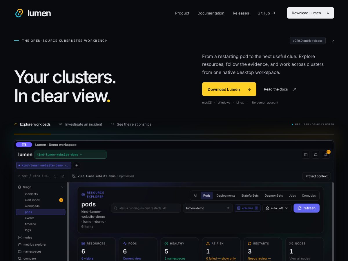 Landing-page snapshot of lumenkube.com