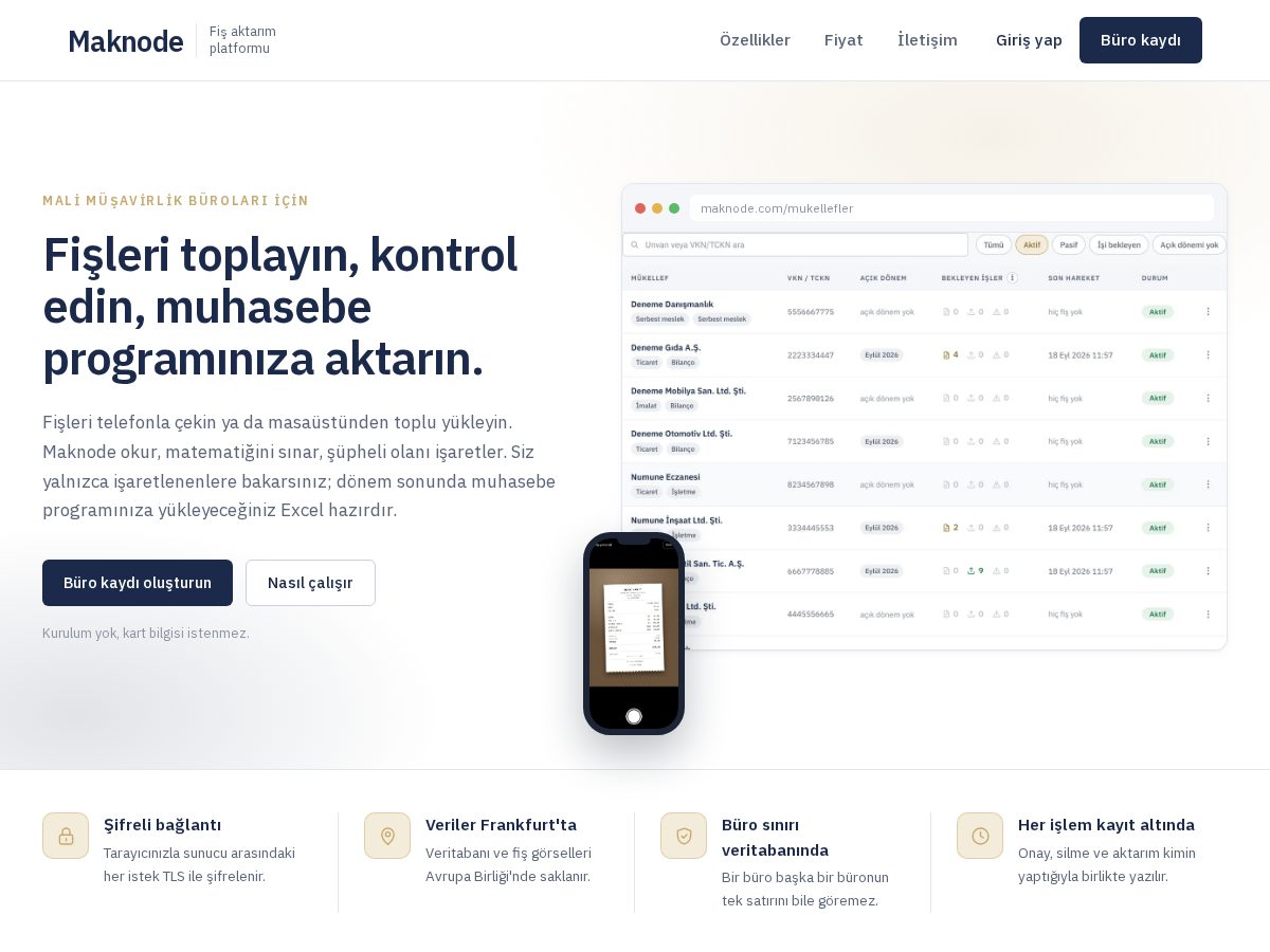 Landing-page snapshot of maknode.com