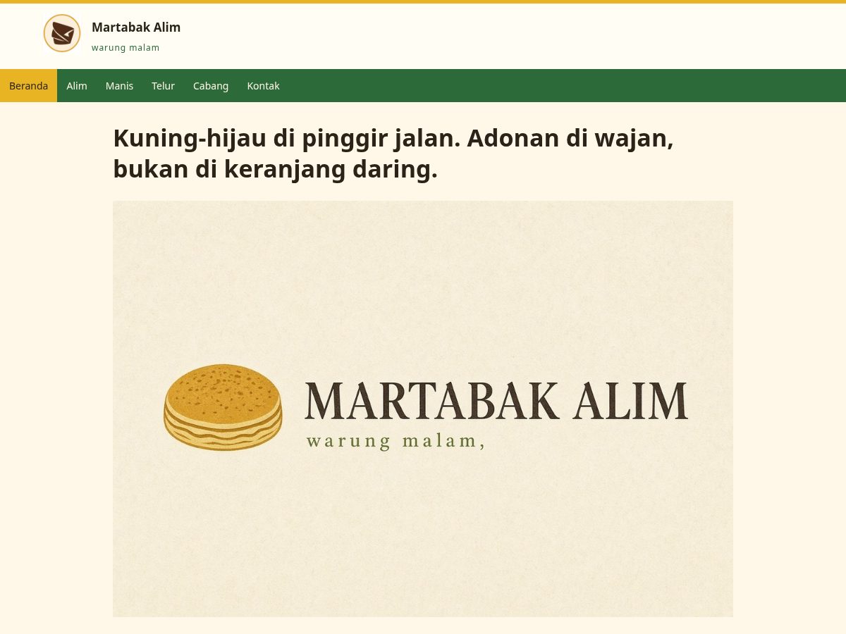 Landing-page snapshot of martabak-alim.com