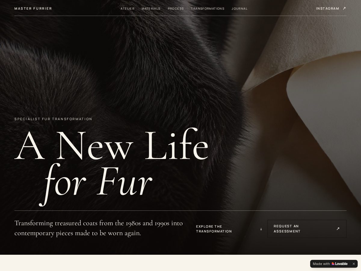 Landing-page snapshot of masterfurrier.com