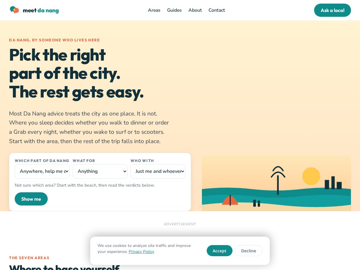 Landing-page snapshot of meetdanang.com