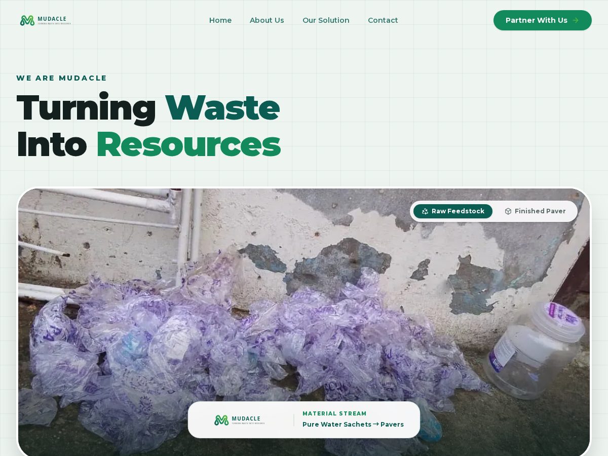 Landing-page snapshot of mudacle.com
