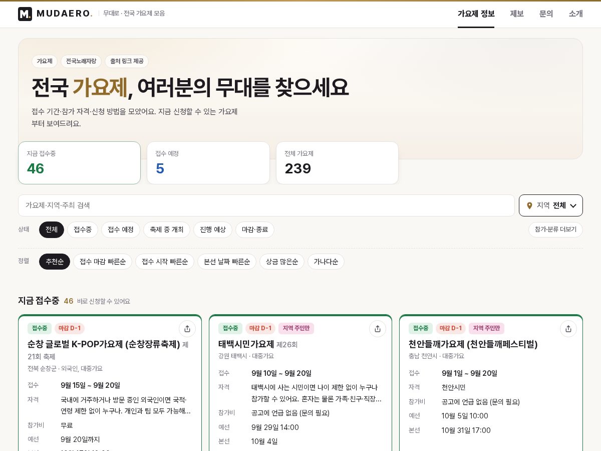Landing-page snapshot of mudaero.com