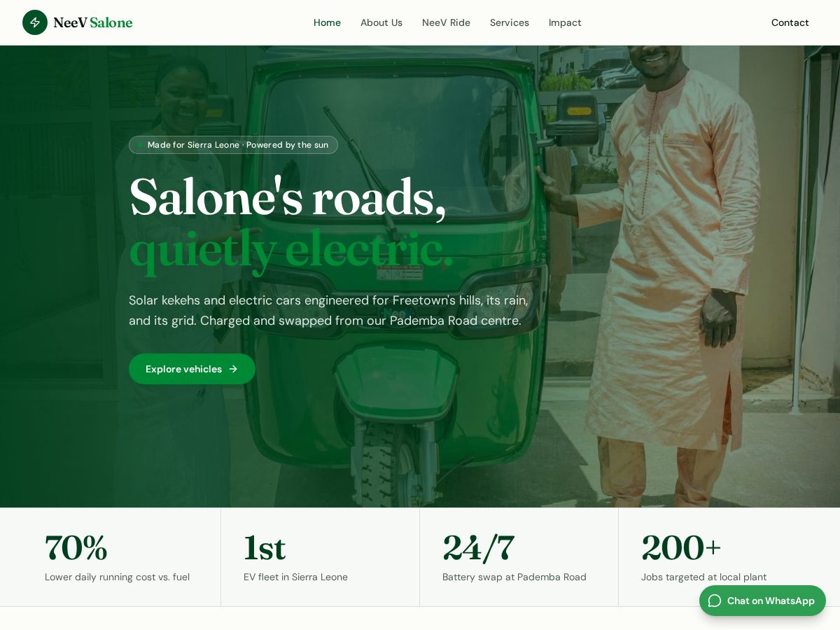 Landing-page snapshot of neevsl.com