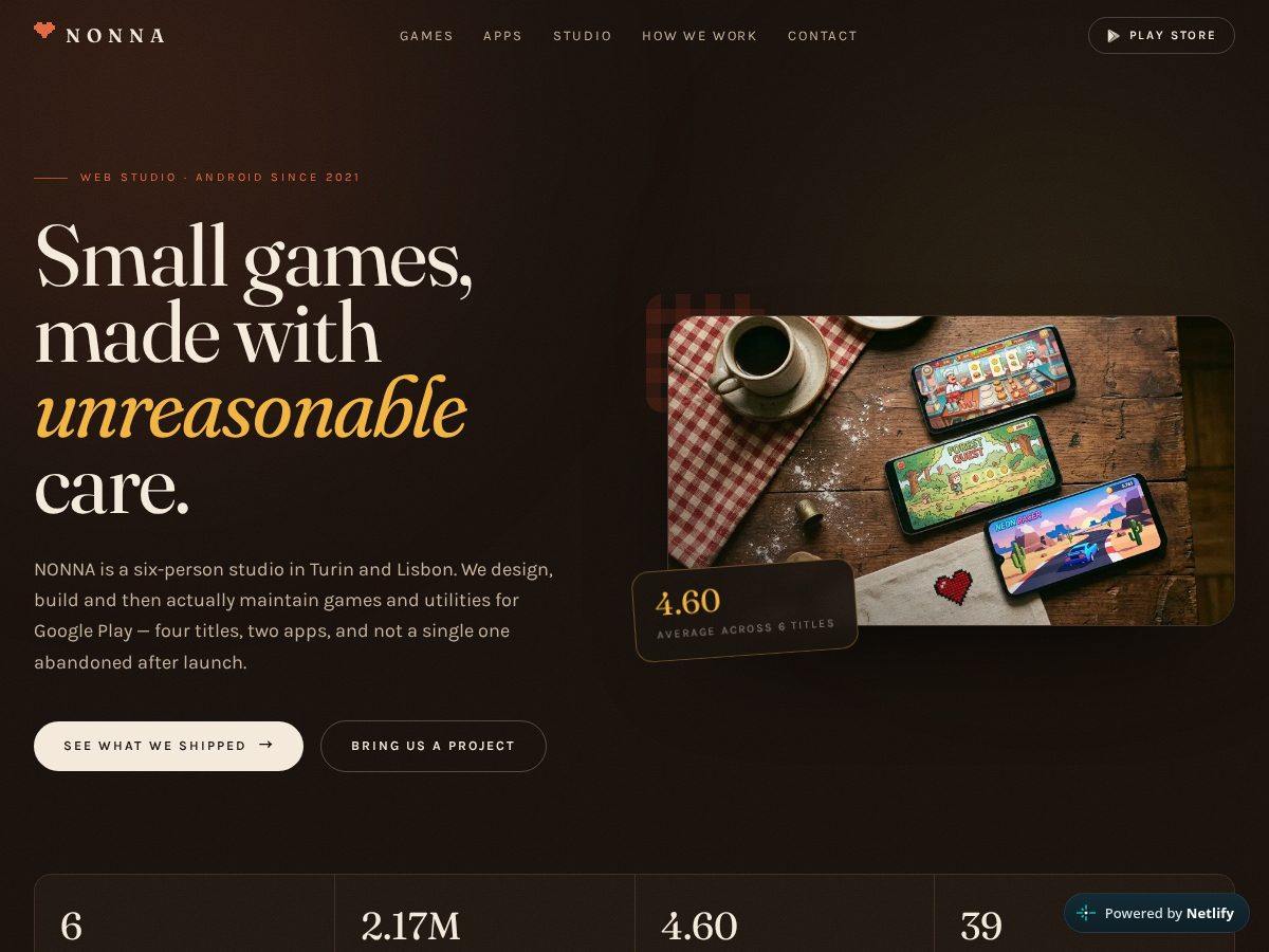 Landing-page snapshot of nonna.live