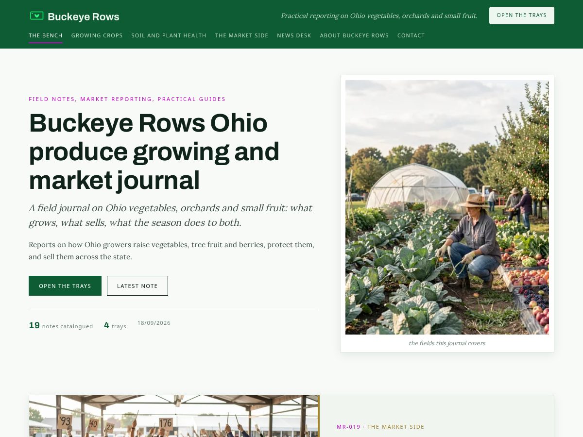 Landing-page snapshot of ohiovegetables.org
