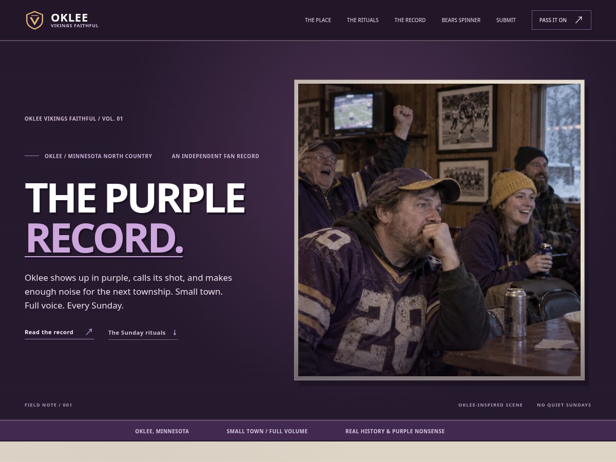 Landing-page snapshot of okleefaithful.com