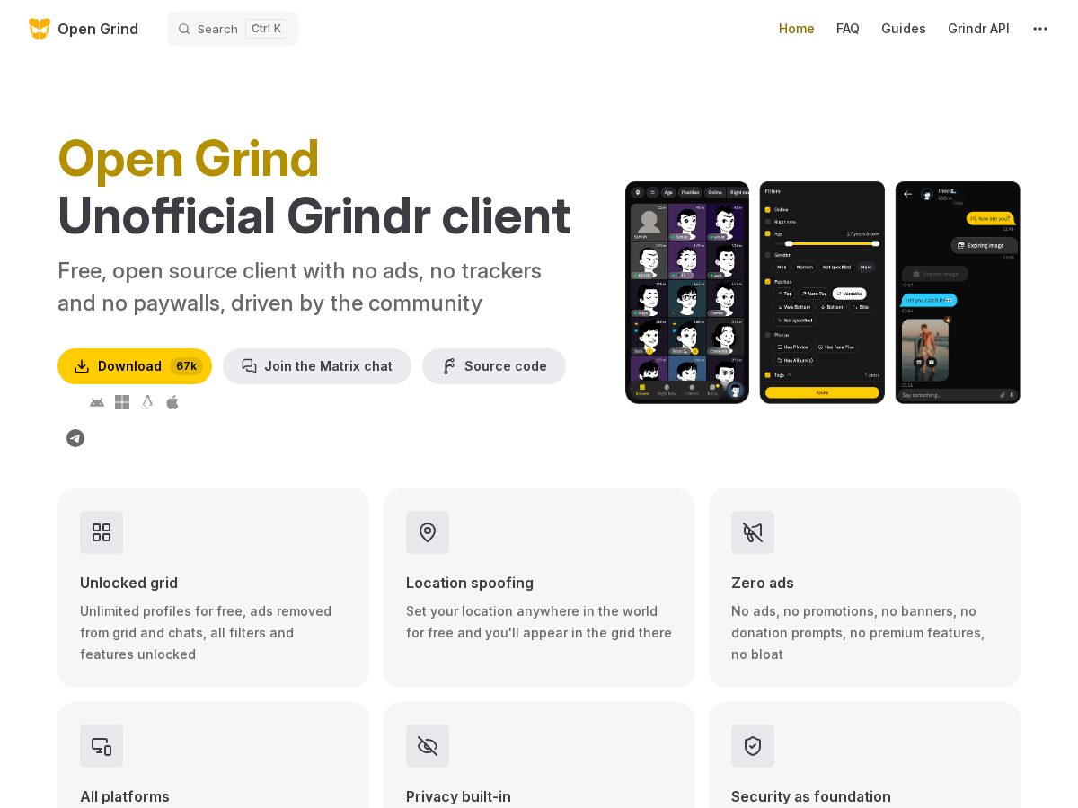 Landing-page snapshot of open-grind.org