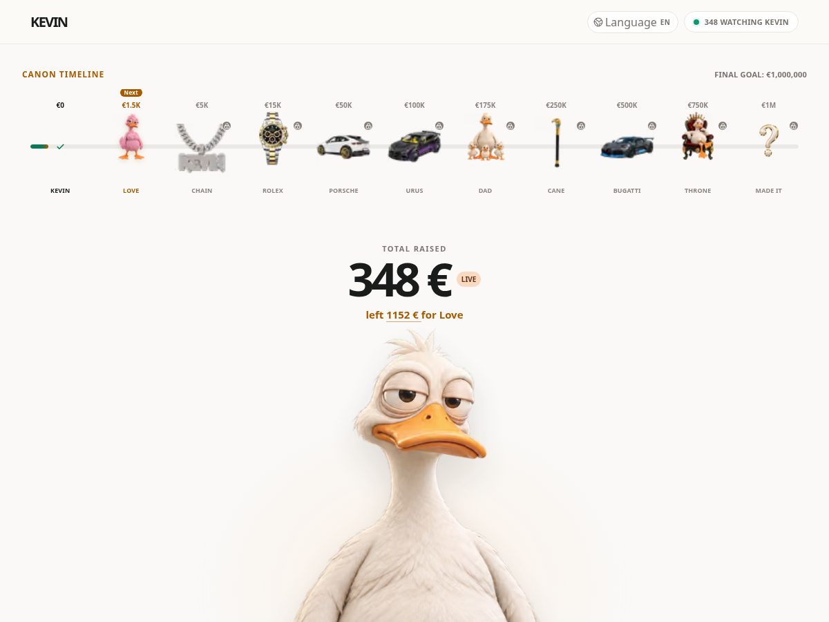Landing-page snapshot of patokevin.com
