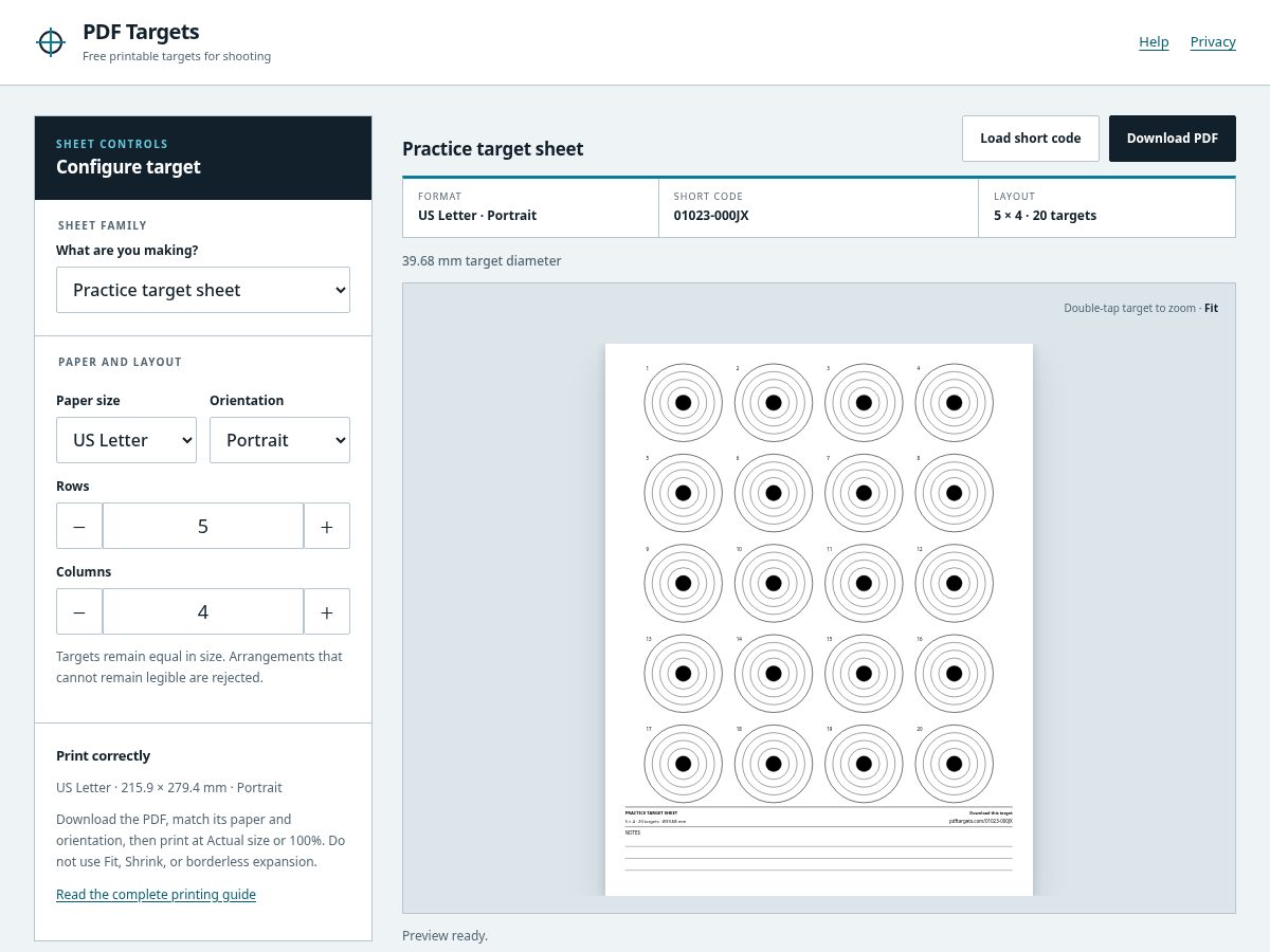 Landing-page snapshot of pdftargets.com