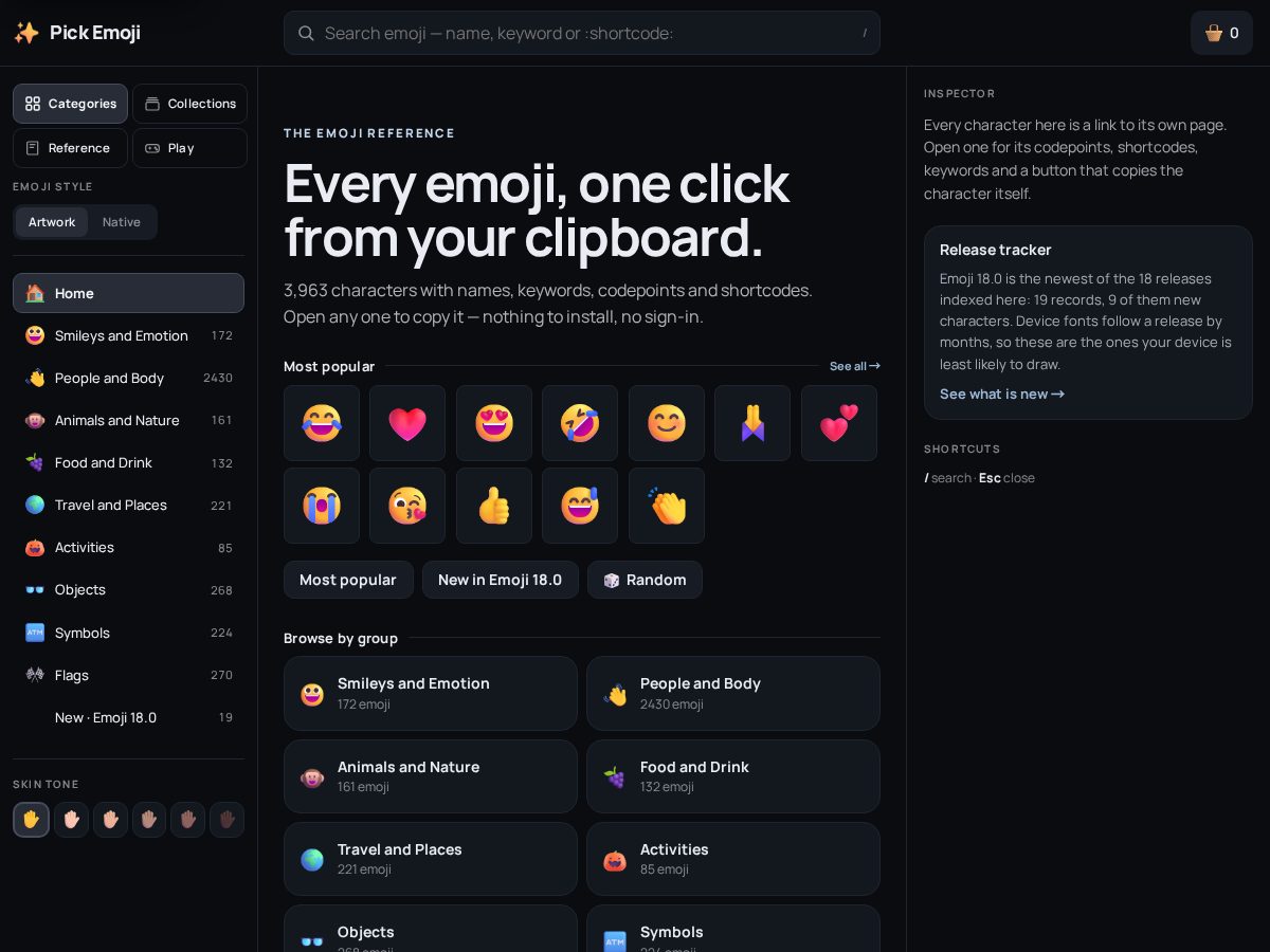 Landing-page snapshot of pickemoji.com