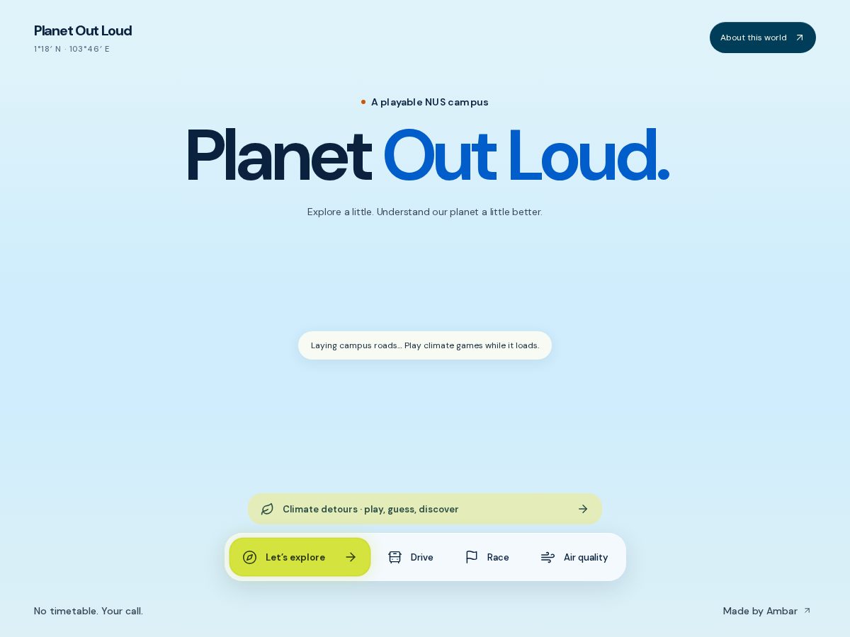 Landing-page snapshot of planetoutloud.com