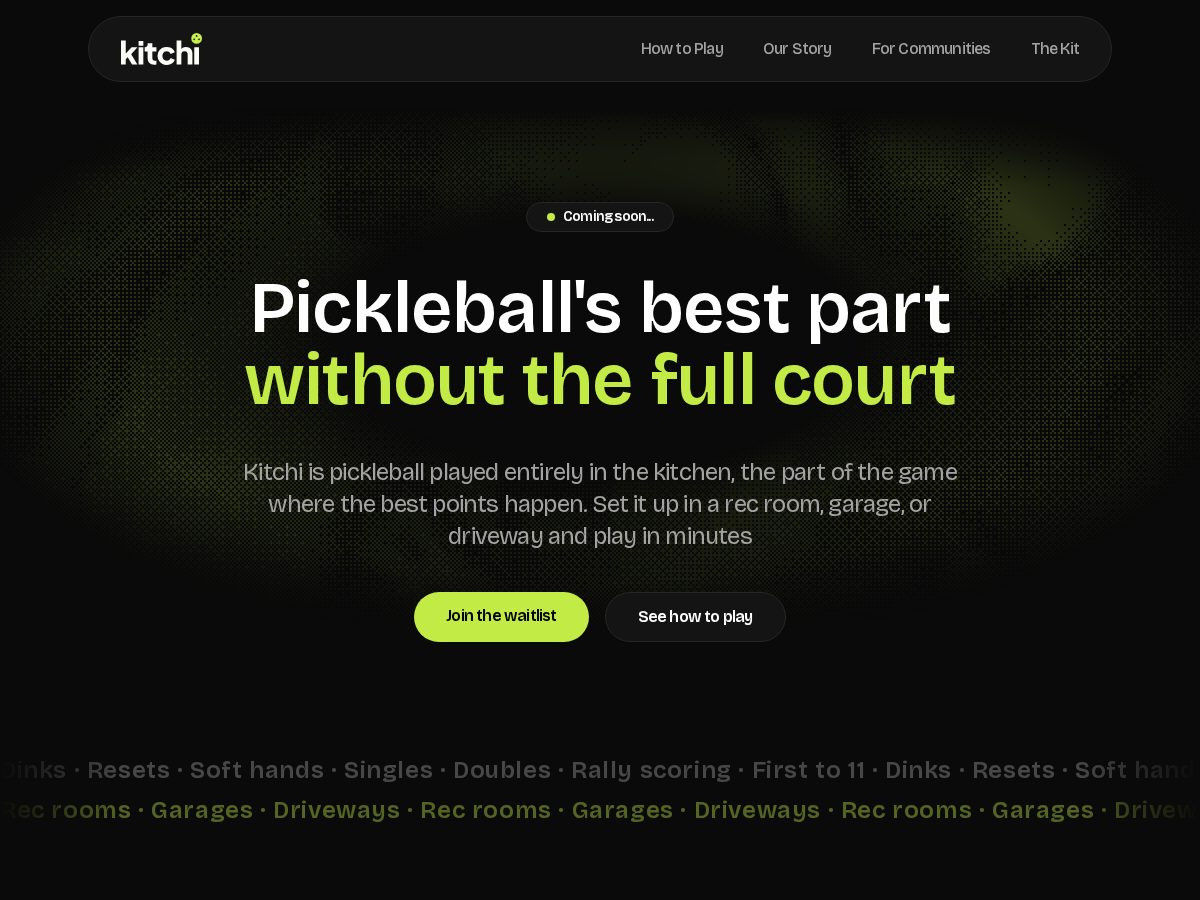 Landing-page snapshot of playkitchi.com