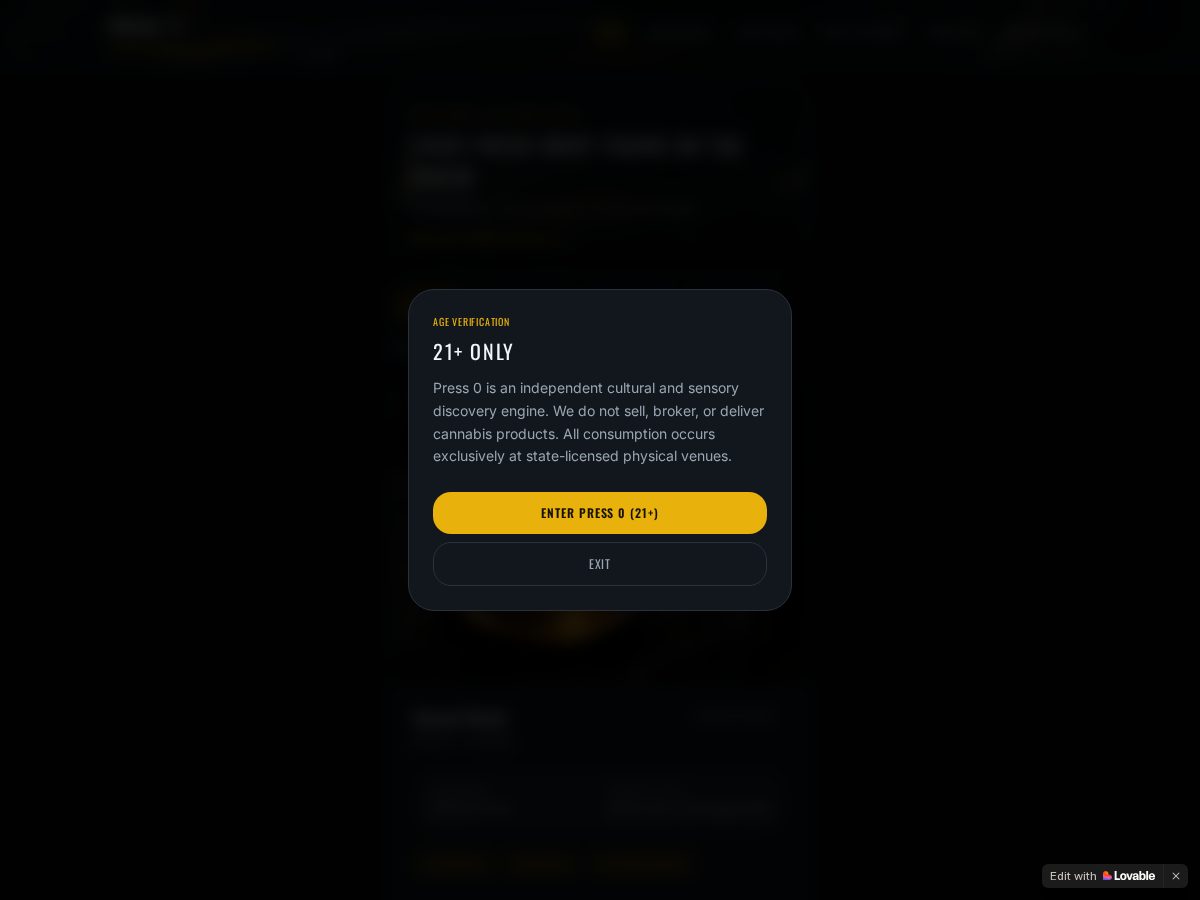 Landing-page snapshot of presszeroapp.com