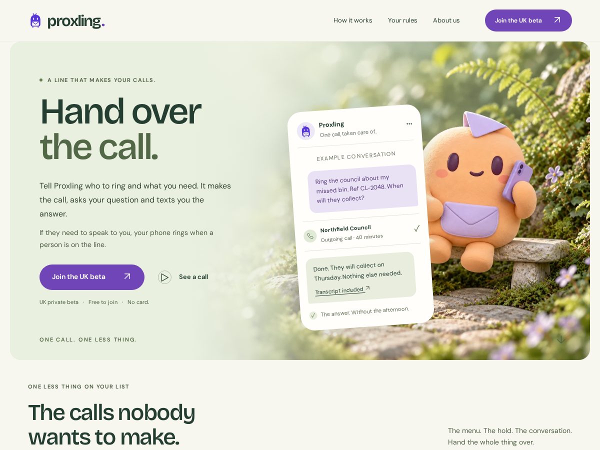 Landing-page snapshot of proxling.com