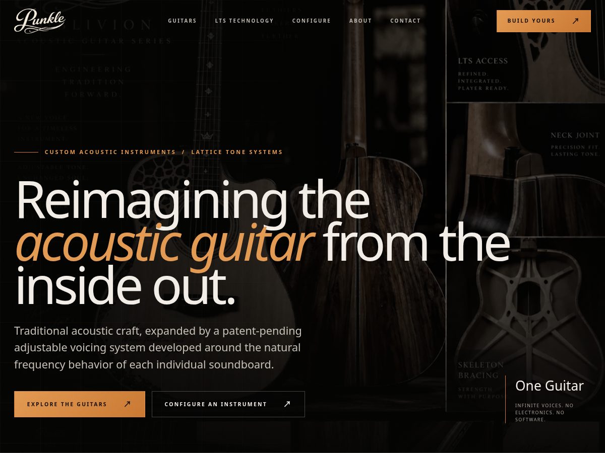Landing-page snapshot of punkleguitars.com