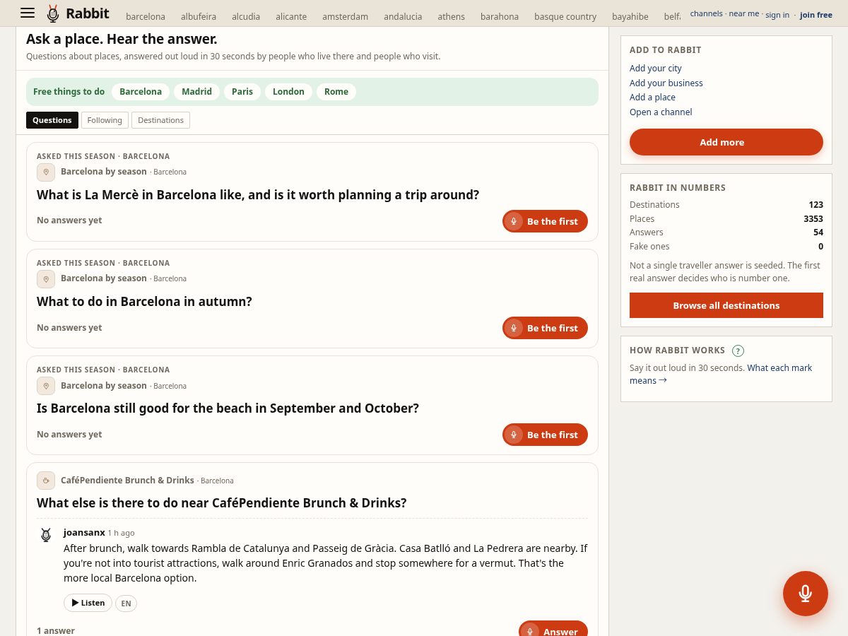 Landing-page snapshot of rabbit.cool