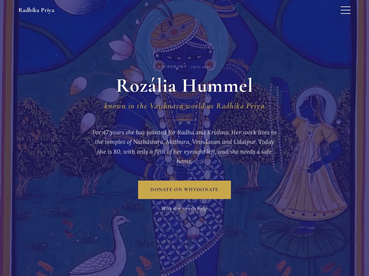 Landing-page snapshot of radhikapriya.com