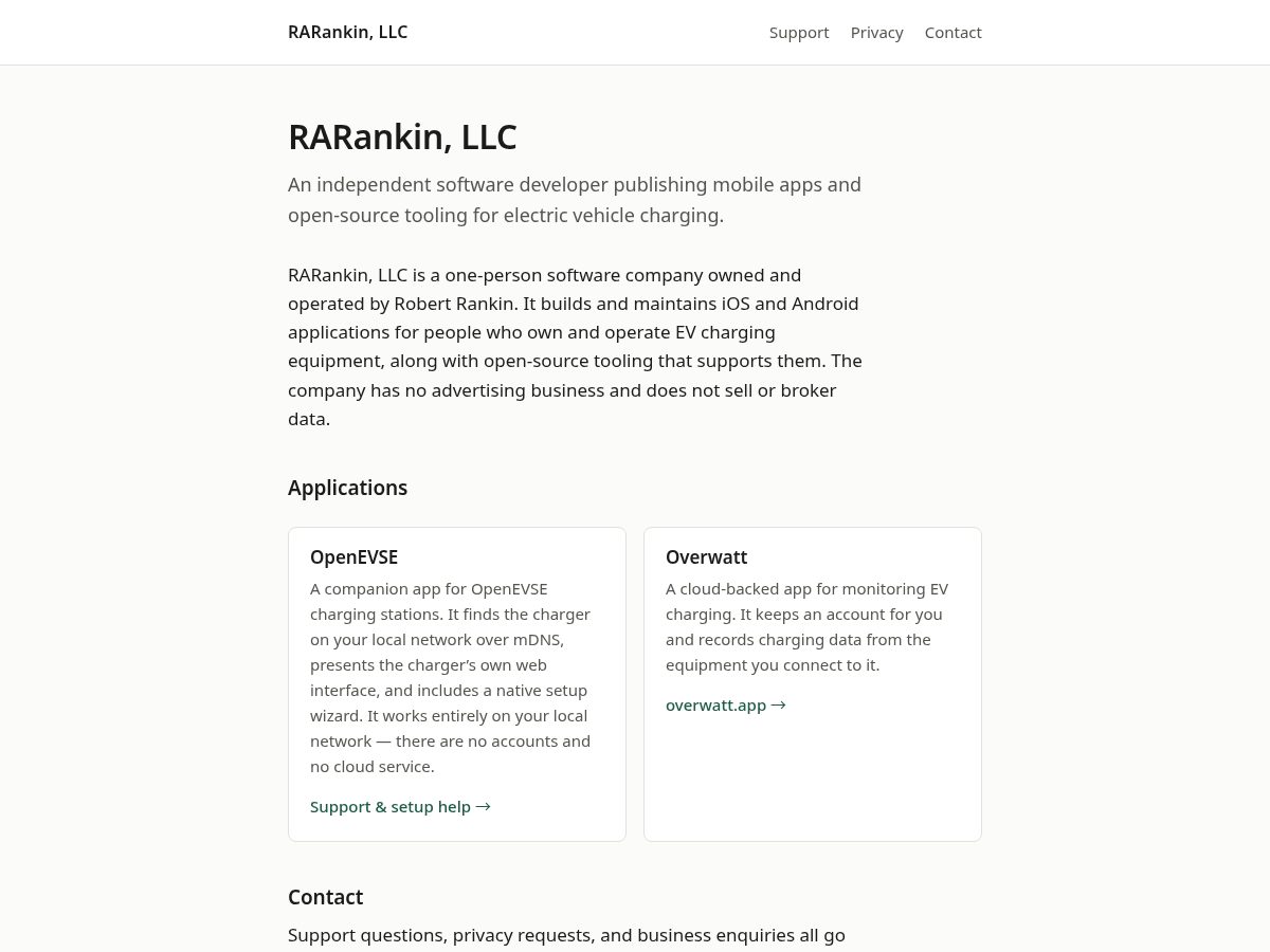 Landing-page snapshot of rarankinllc.com