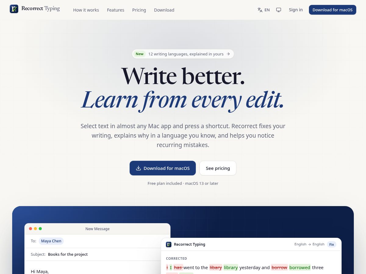 Landing-page snapshot of rectyping.com