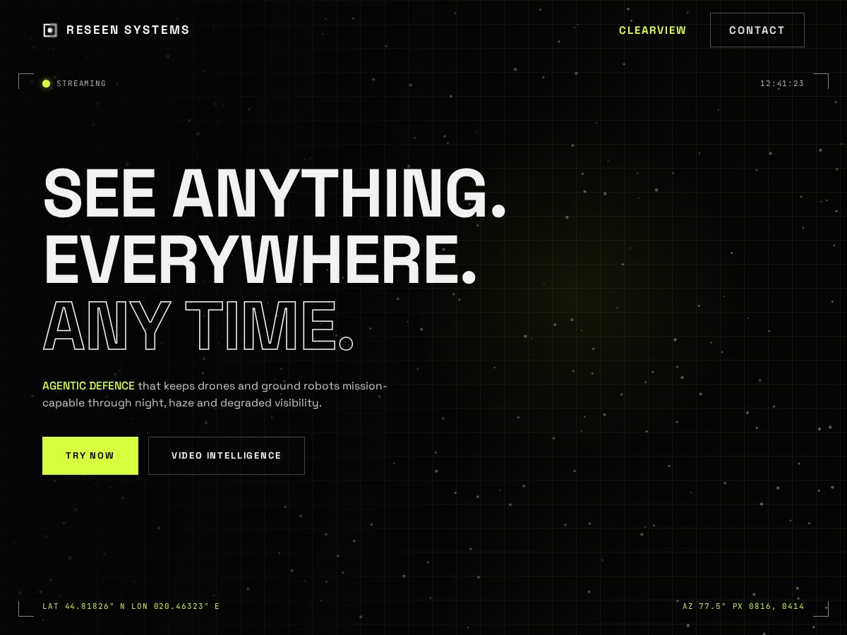 Landing-page snapshot of reseen.systems