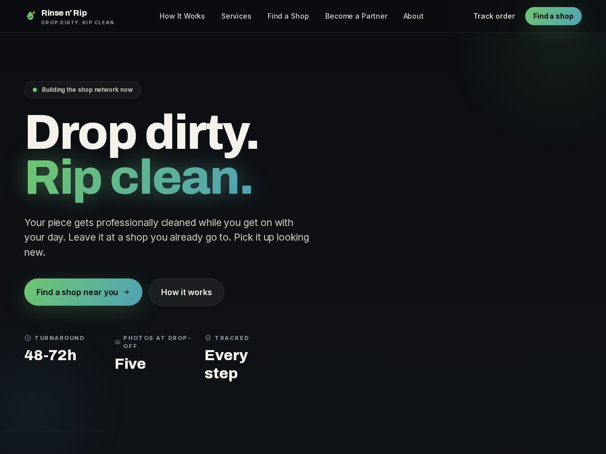 Landing-page snapshot of rinsenrip.com