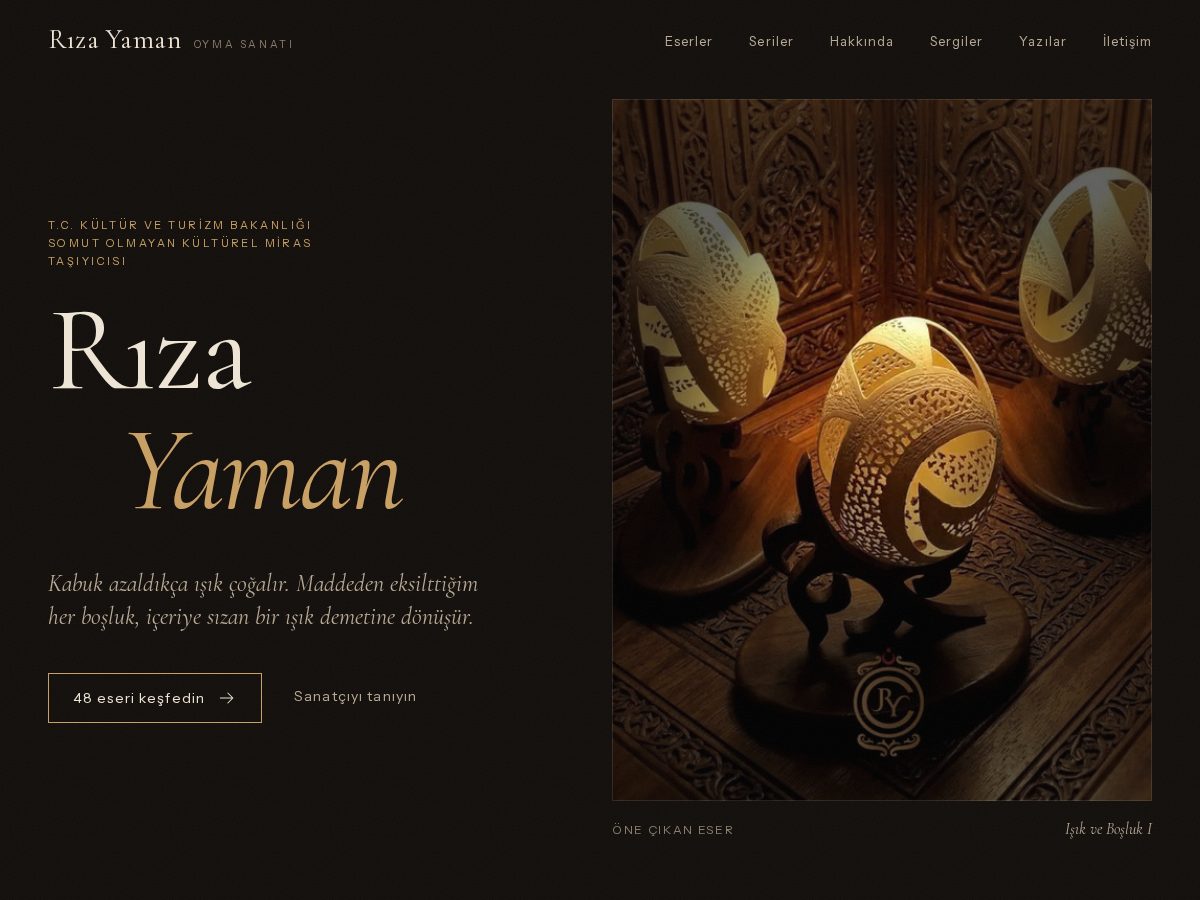 Landing-page snapshot of rizayamanart.com