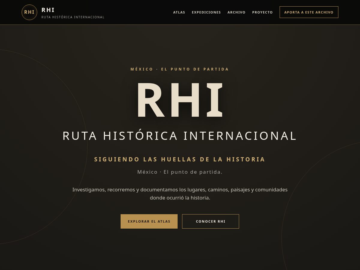 Landing-page snapshot of rutahistoricainternacional.com