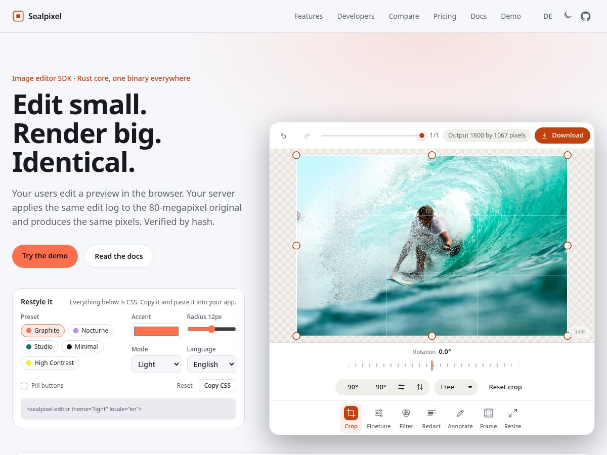 Landing-page snapshot of sealpixel.dev