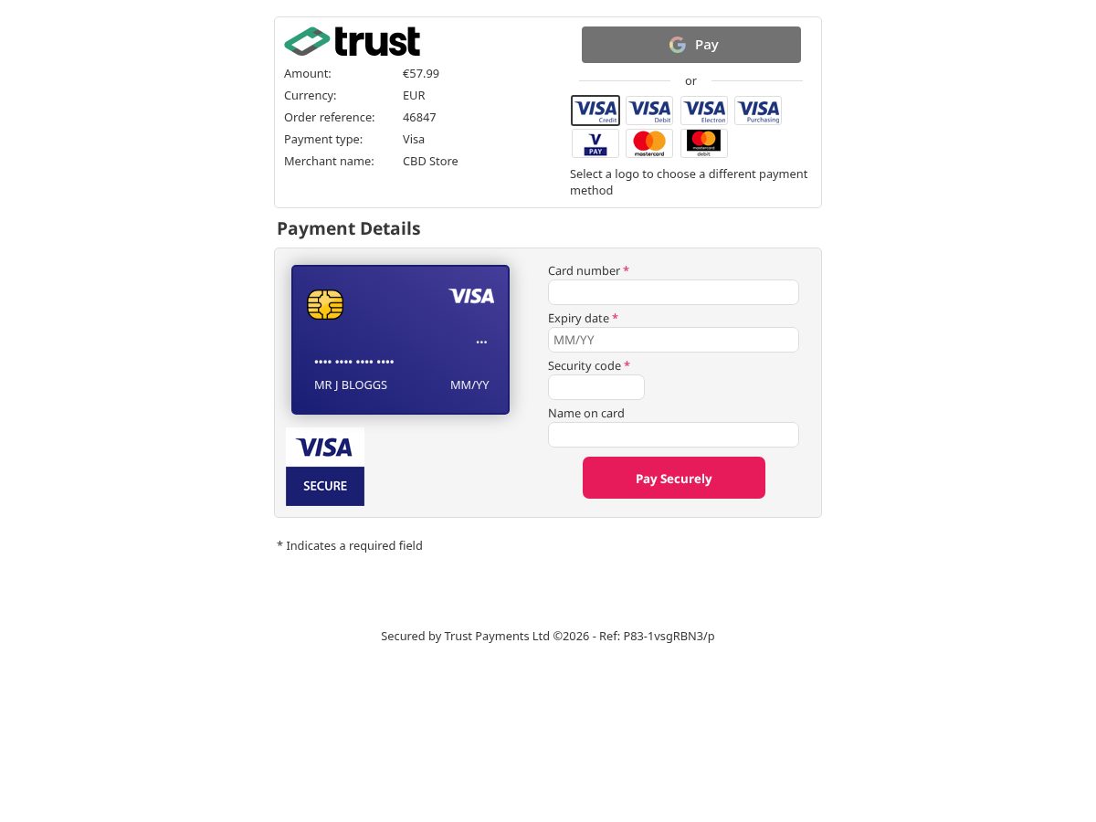 Landing-page snapshot of secure-payments.digital