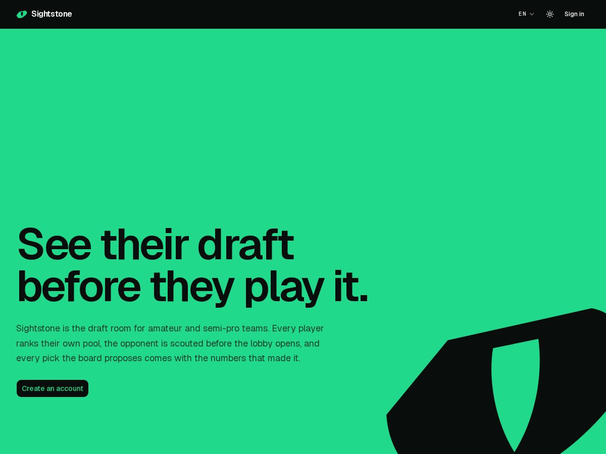 Landing-page snapshot of sightstone.lol