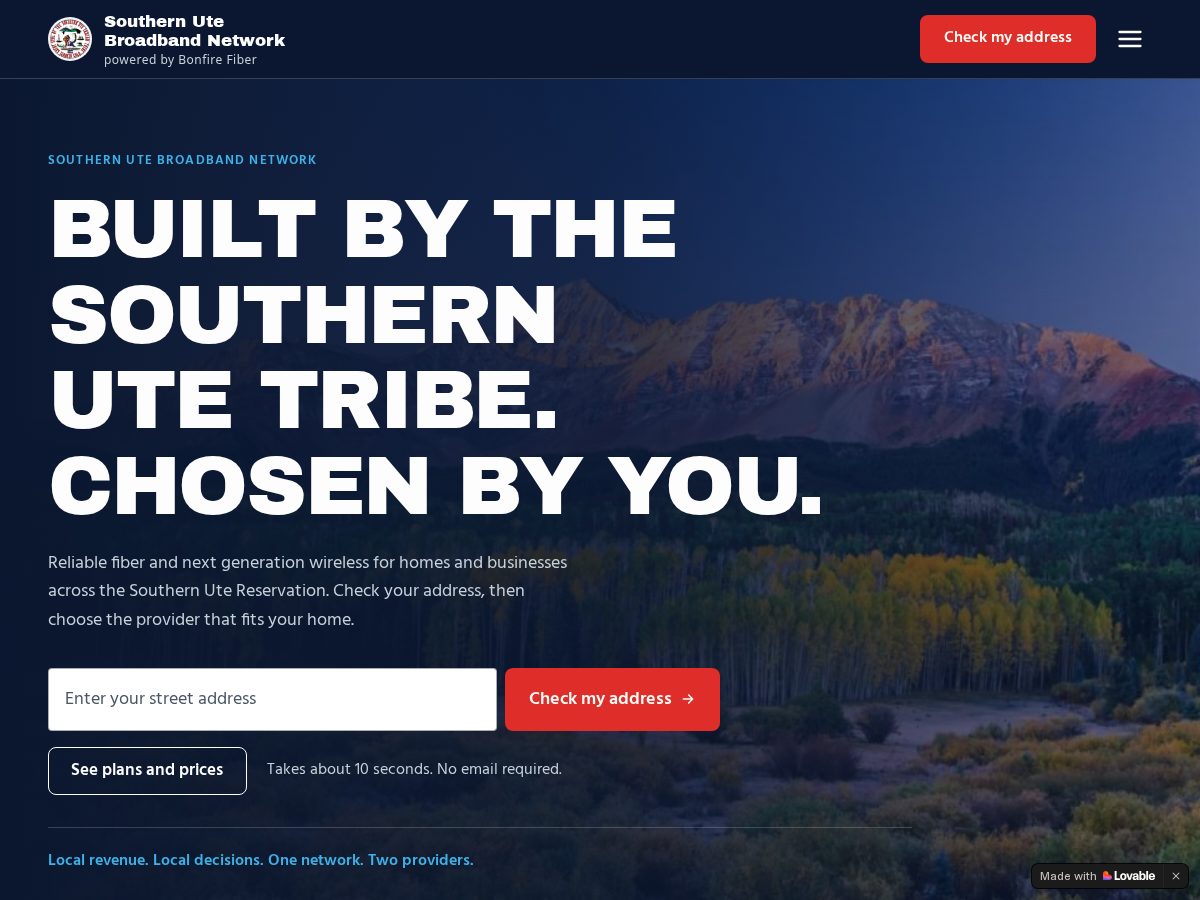 Landing-page snapshot of southernutebroadbandnetwork.net