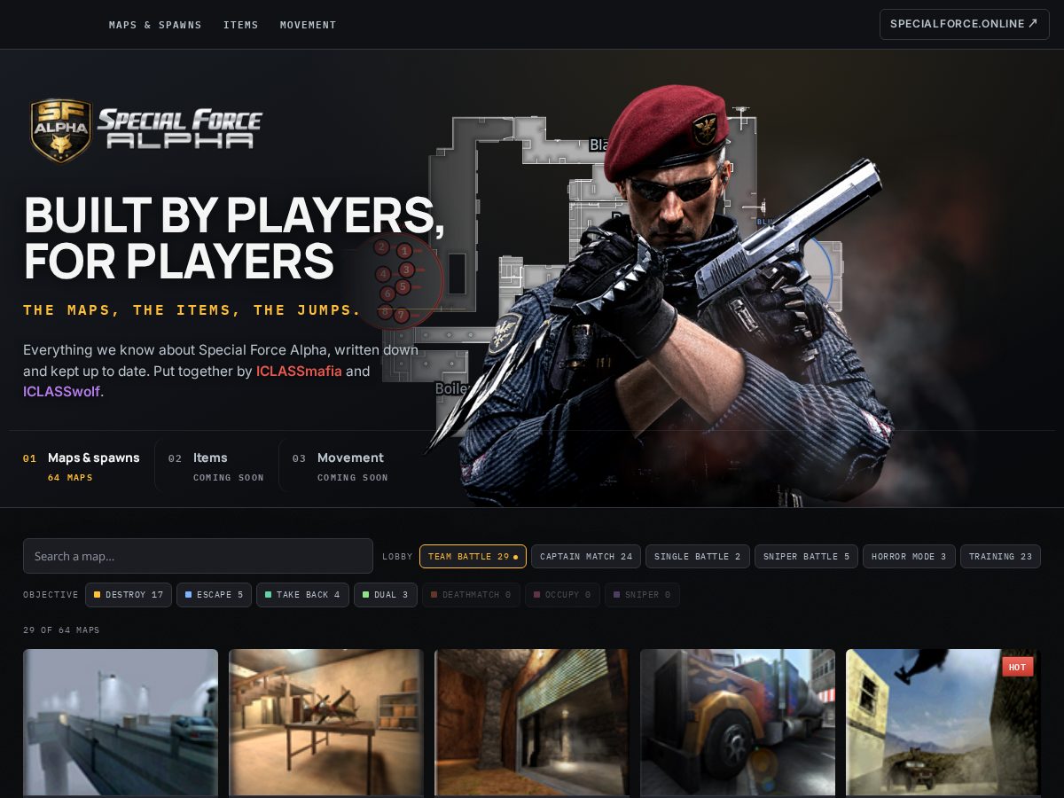 Landing-page snapshot of specialforce.info