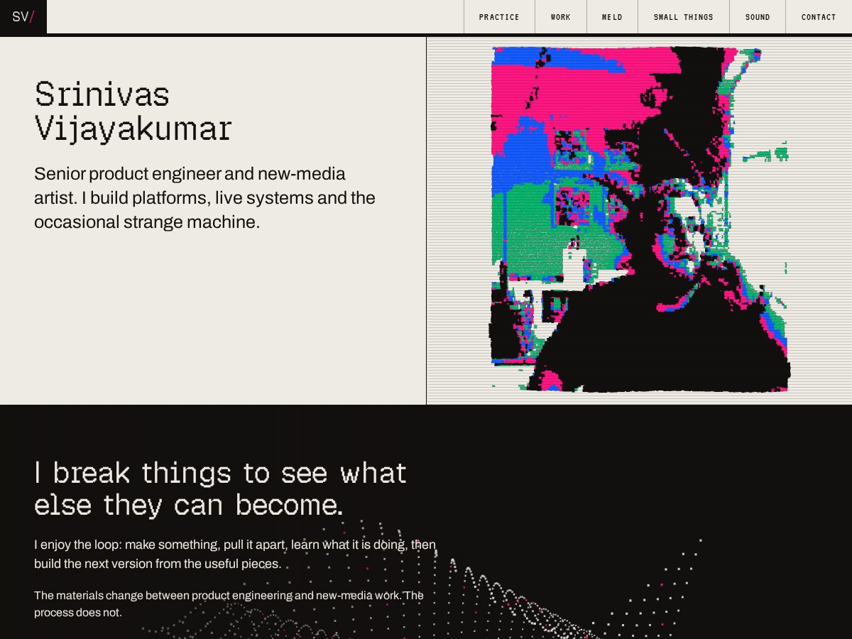Landing-page snapshot of srinivas-v.space