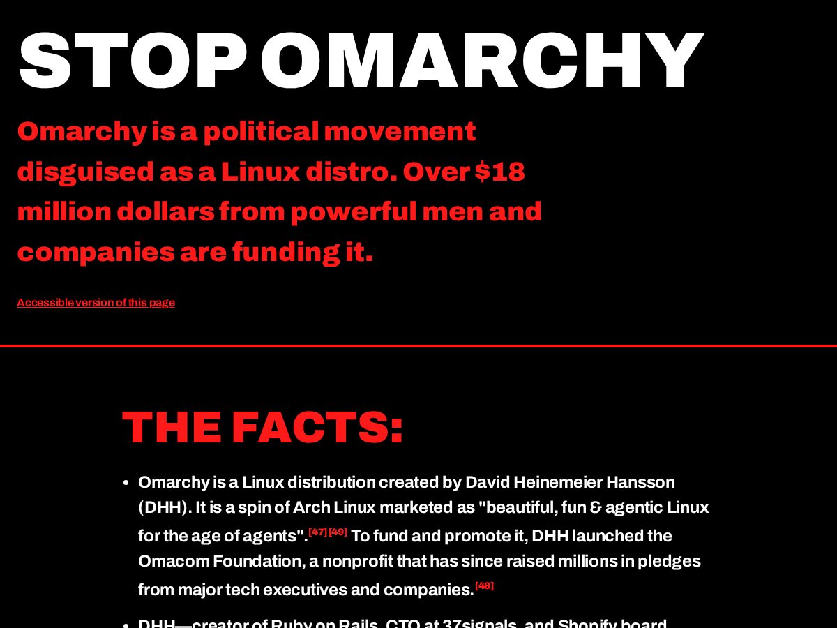 Landing-page snapshot of stopomarchy.org