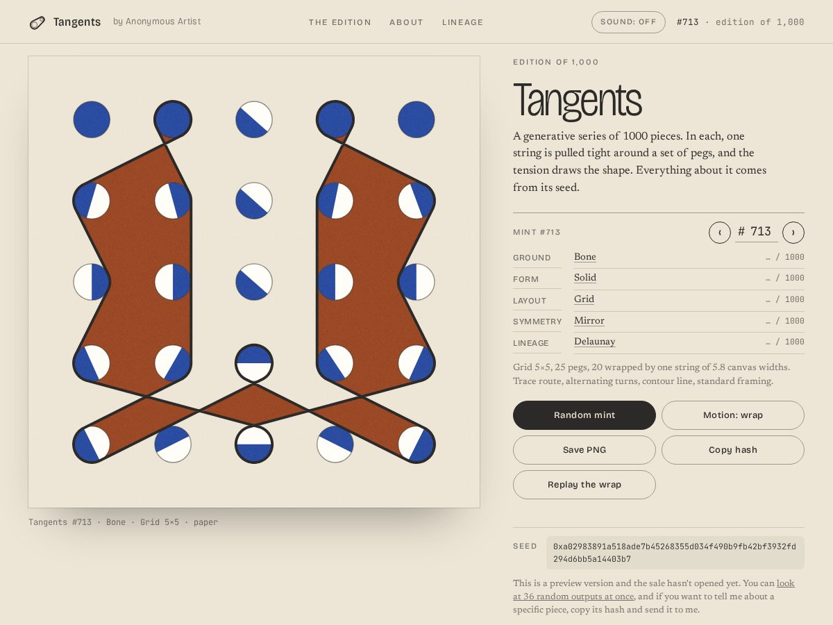 Landing-page snapshot of tangents.life