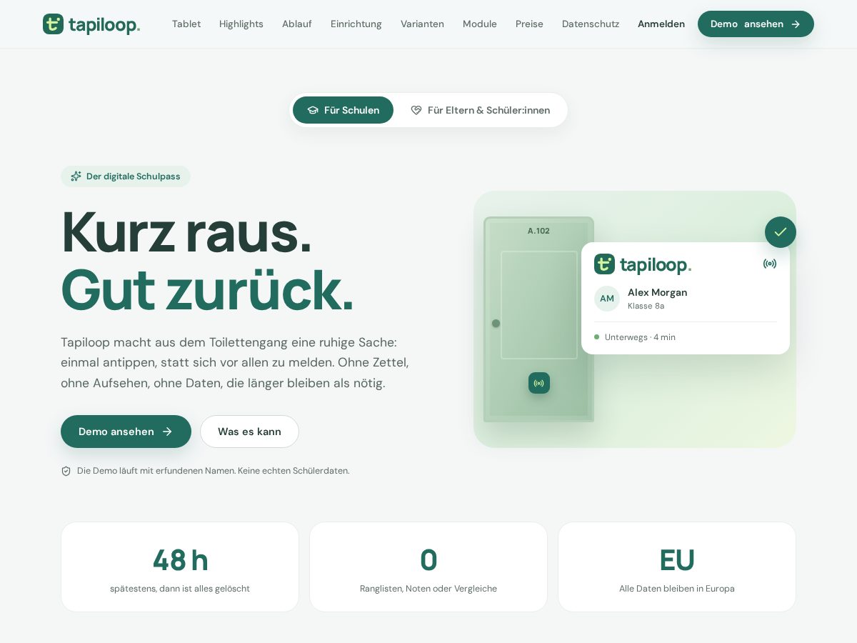 Landing-page snapshot of tapiloop.com