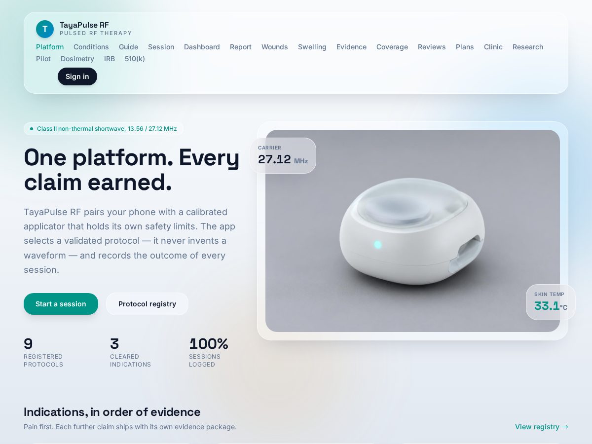 Landing-page snapshot of tayapulse.com