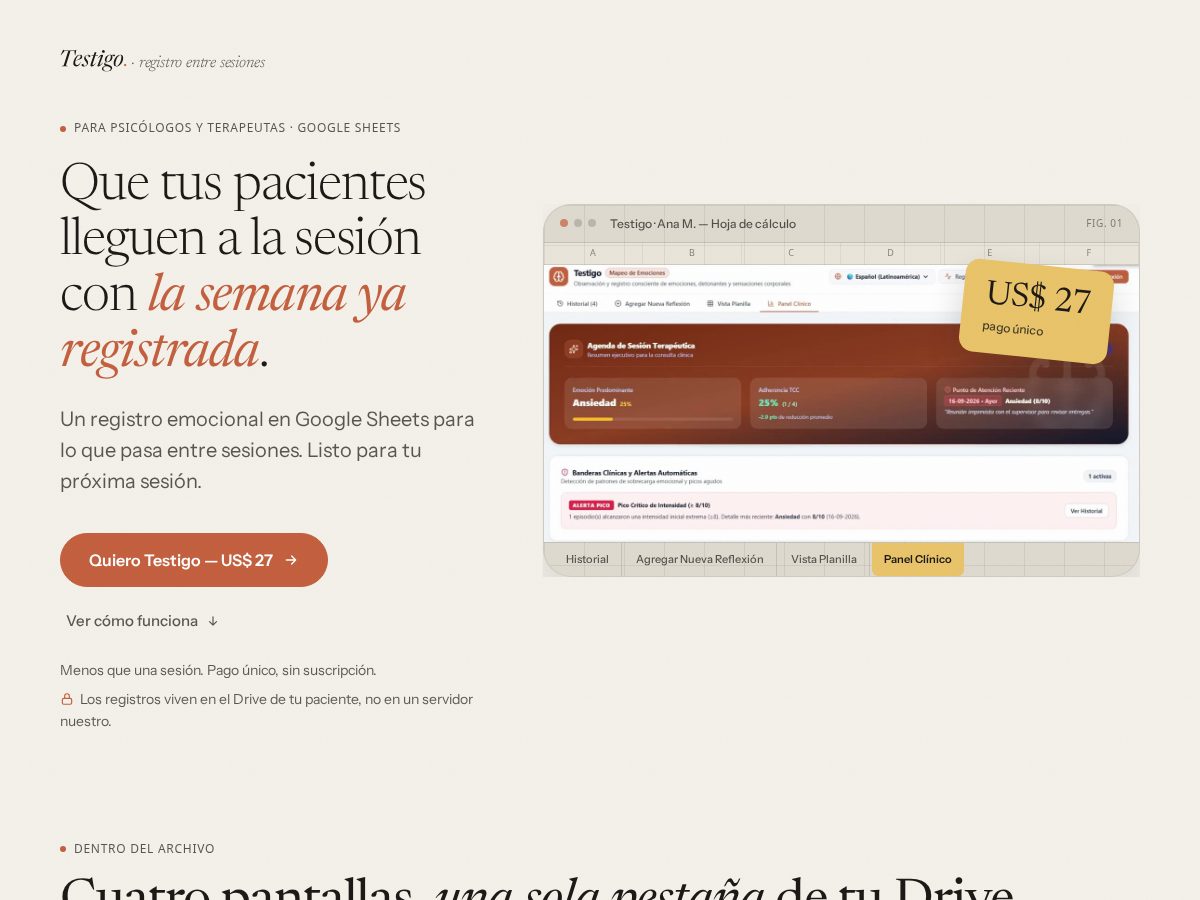 Landing-page snapshot of testigoemo.com