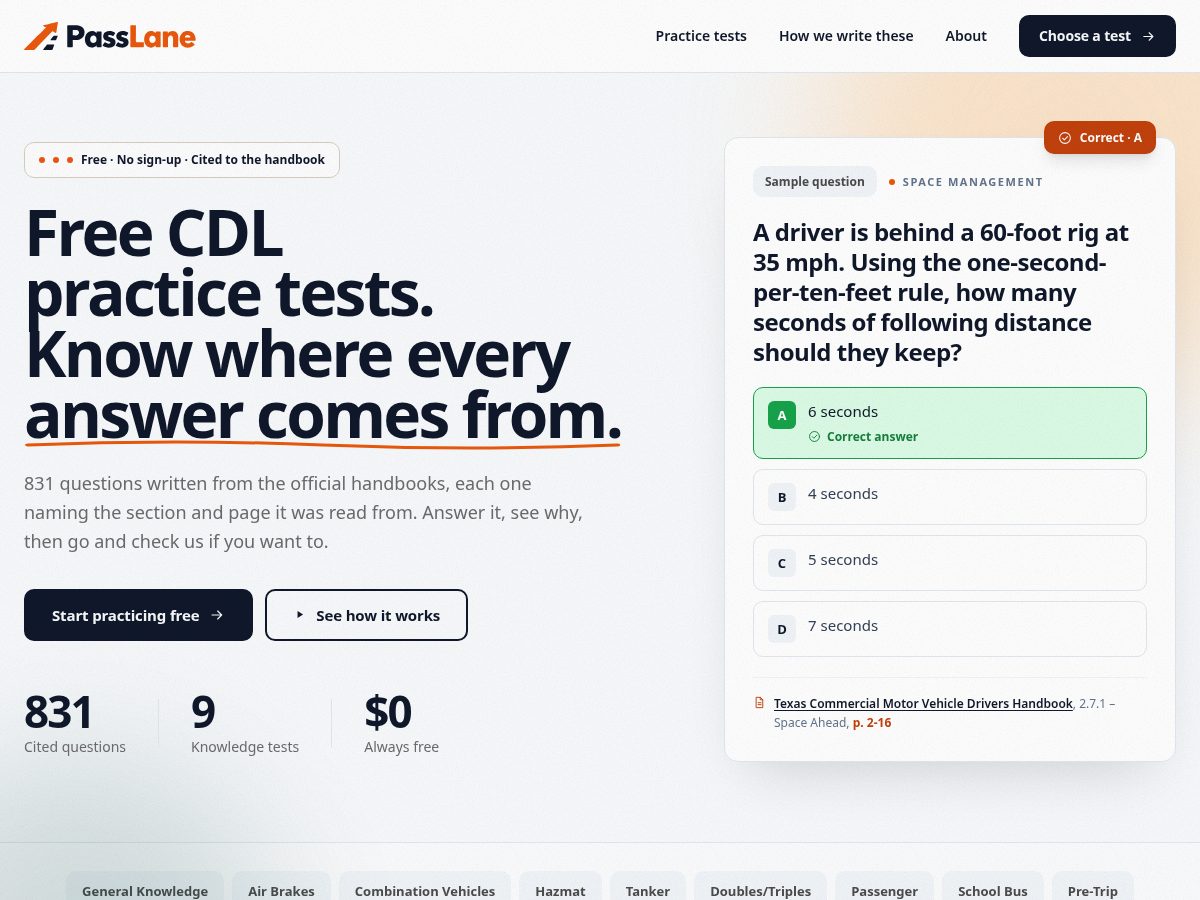 Landing-page snapshot of thepasslane.com