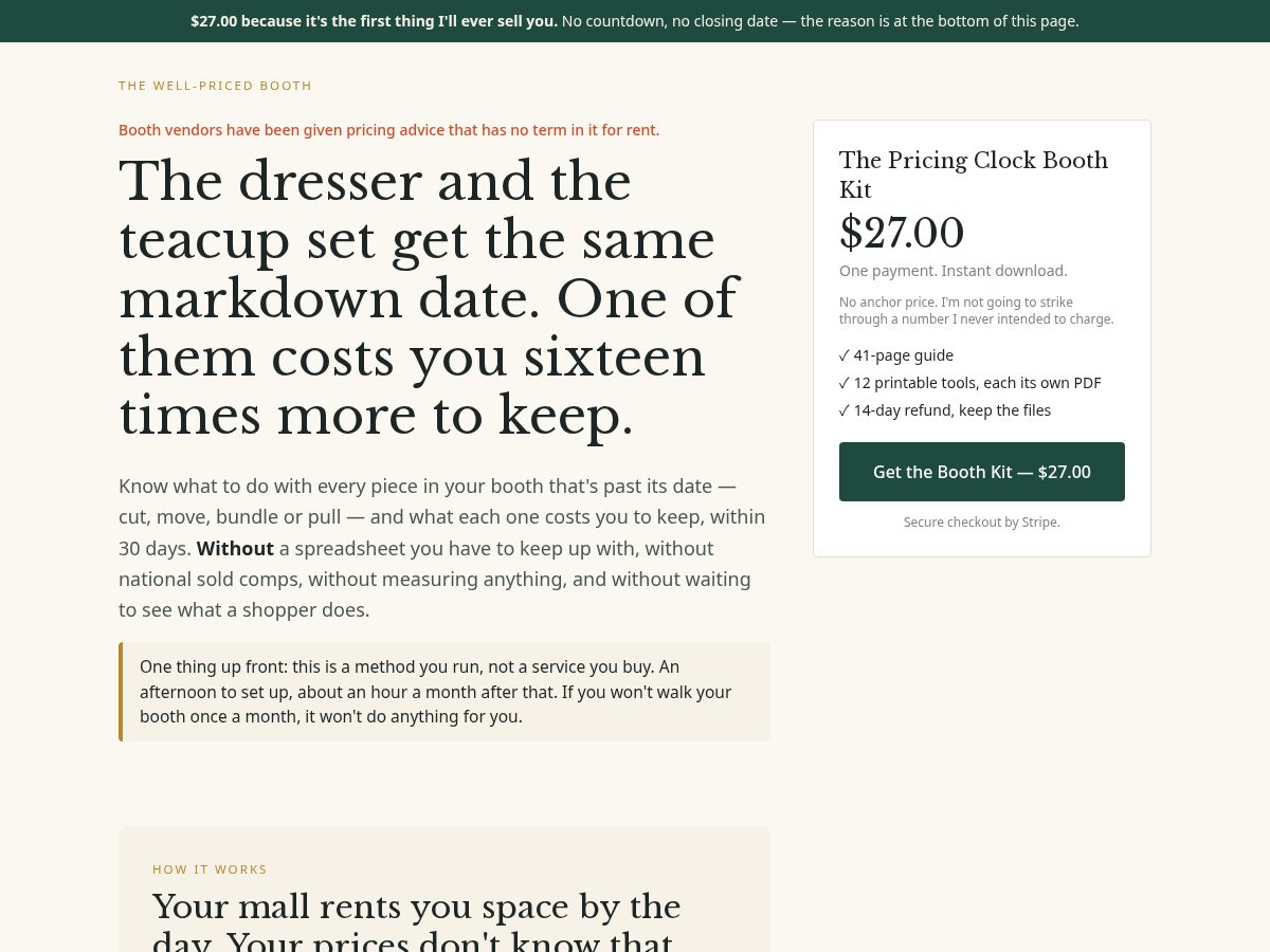 Landing-page snapshot of thewellpricedbooth.com
