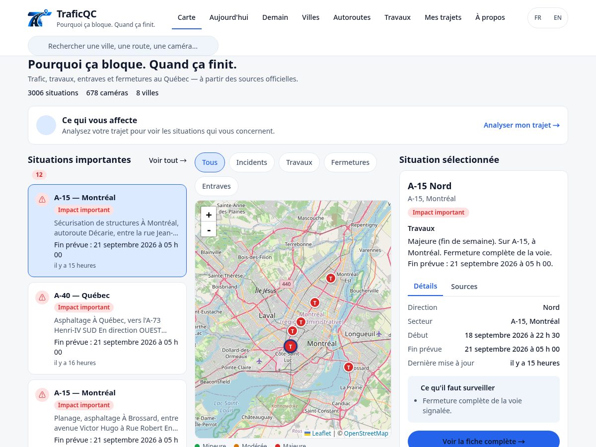 Landing-page snapshot of traficqc.com