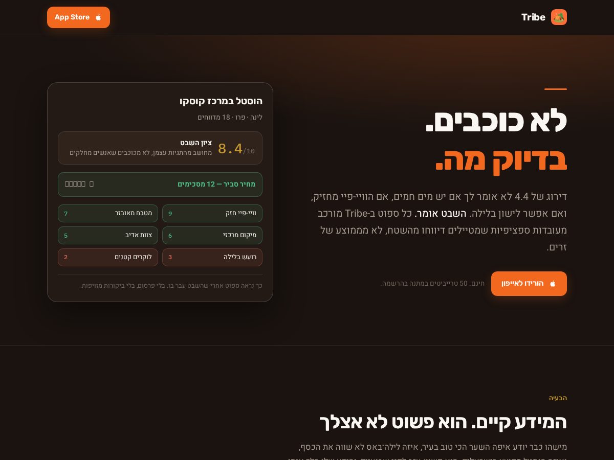 Landing-page snapshot of tribespots.com