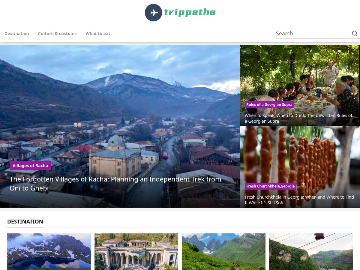 Landing-page snapshot of trippatha.com