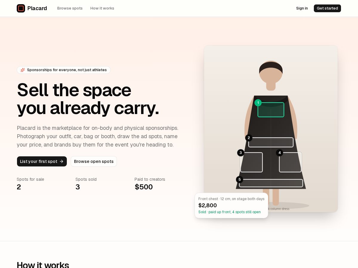 Landing-page snapshot of tryplacard.com