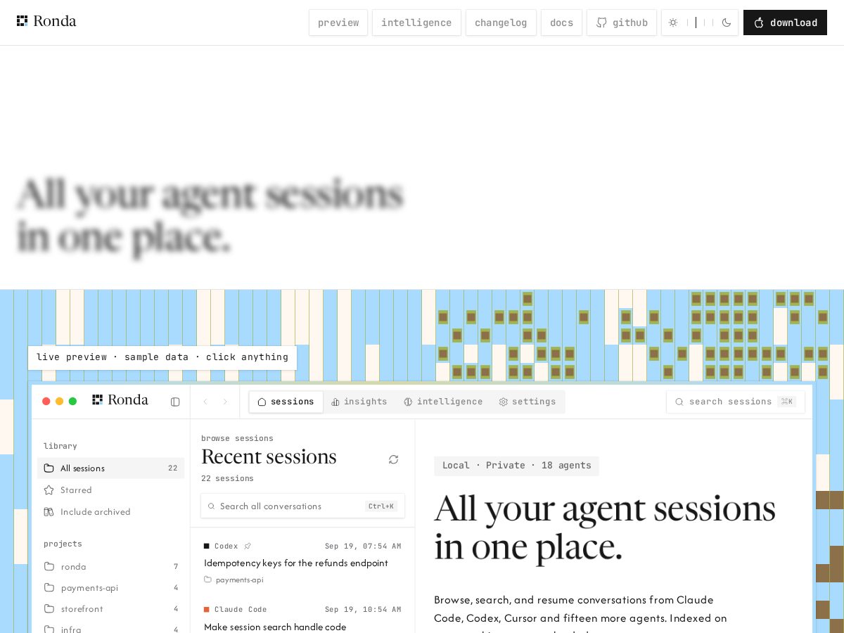 Landing-page snapshot of tryronda.cloud