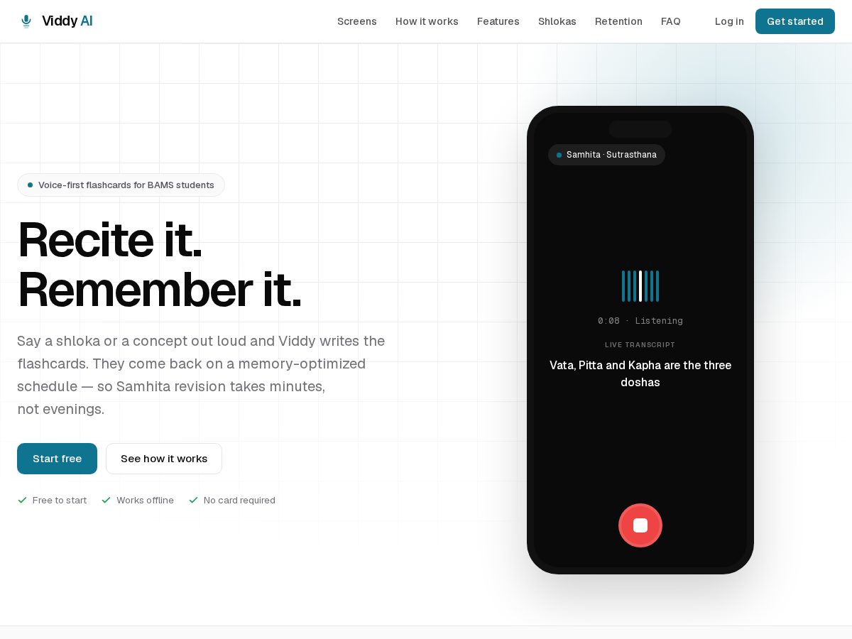 Landing-page snapshot of tryviddy.com