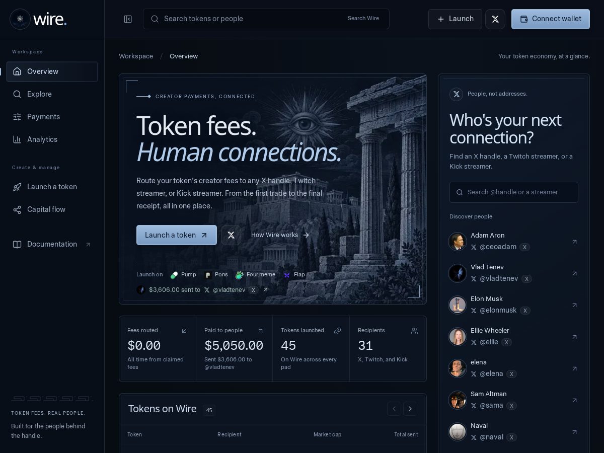 Landing-page snapshot of trywire.family
